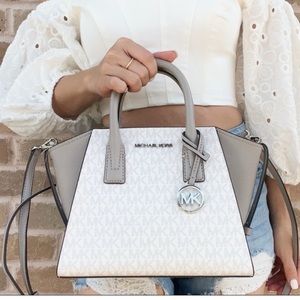 Avril Small Leather Top-Zip Satchel